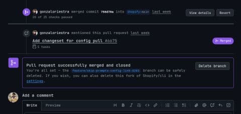 Shopify CLI pull request